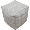 Moti Remi Pouf in Handwoven Contemporary Salt and Pepper Gray Wool - 3 of 4