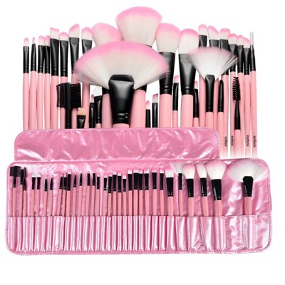 Zodaca 32 Piece Makeup Brush Set with Pouch Bag Organizer, Pink