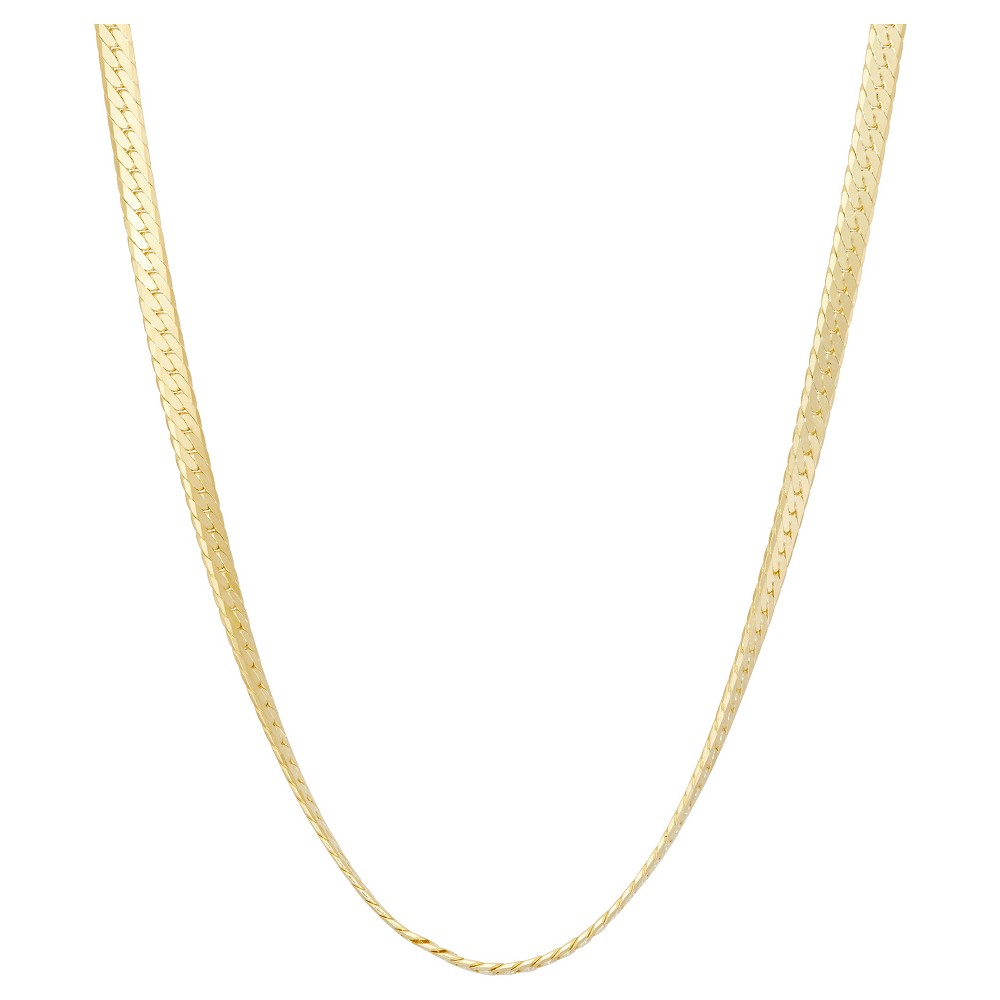 Photos - Pendant / Choker Necklace Tiara Gold Over Silver 20" Herringbone Chain Necklace