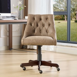 NicBex Tufted Button Office Chair with Adjustable Height Modern Tiltable PU Leather Computer Chair with Metal Base for Office, Study, Bedroom - 1 of 4