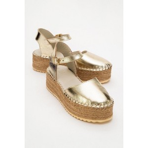 Viba - Gold Leather Espadrilles (Women) | Forever & Always Shoes - 1 of 2