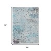 Teal Blue And Gray Abstract Washable Indoor Outdoor Area Rug - 3 of 4