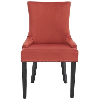 Transitional Velvet Parsons Side Chair with Birch Wood Legs