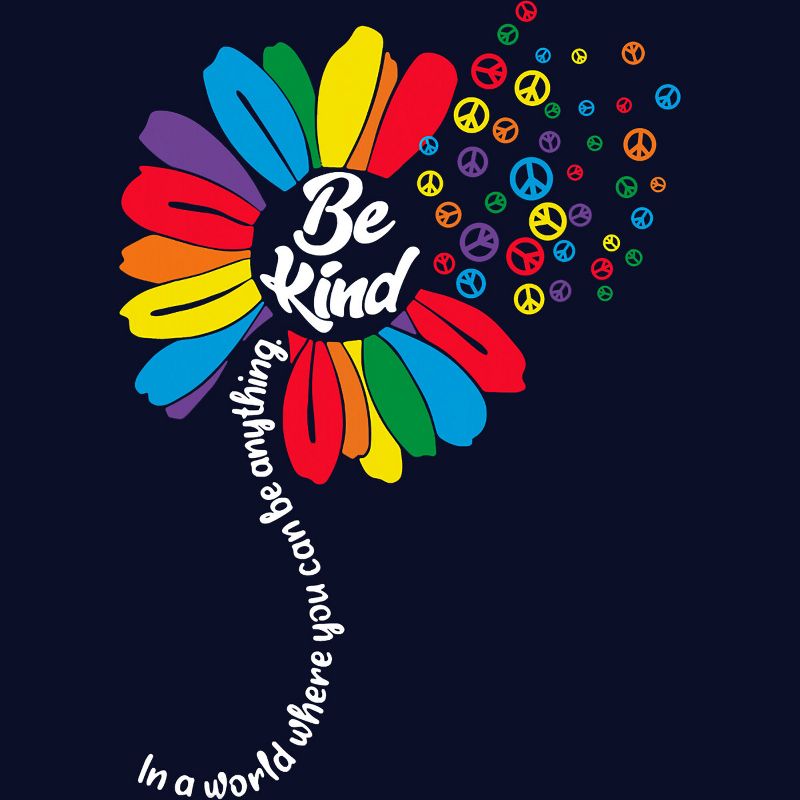 Adult Design By Humans You Can Be Anything Be Kind Flower Pride By HARGOOT-Shirt, 2 of 3