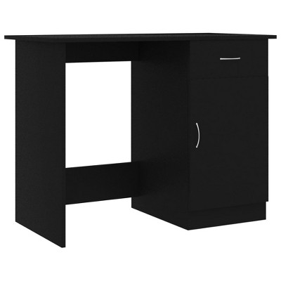 vidaXL Desk Black 39.4"x19.7"x29.9" Engineered Wood
