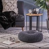 Burley Knitted Donut Pouf Dark Gray - Christopher Knight Home: Cotton Upholstered, No Assembly Required - 2 of 4