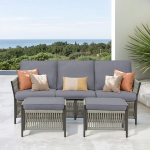 Buenhomino Patio Furniture Wicker Outdoor Conversation Set - 1 of 4