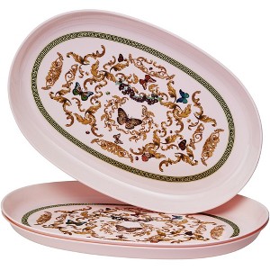 Silver Spoons Butterfly Garden Serving Trays for Party, Heavy Duty Disposable Platter, 12" x 7", (3 PC), Versi Collection - 1 of 1
