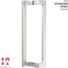 Modern Satin Push Pull Door Handle – Long Stainless Steel Handle for Glass, Barn, Shower, or Wooden Doors – Contemporary Entry Design - 2 of 4