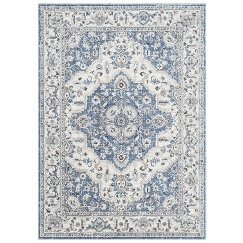 Home Dynamix Optimum Maoz Traditional Border Area Rug, Ivory/Blue, 5' 2 x  7' 2 Rectangle