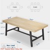 70.87" Industrial Kitchen Dining Table for 6-8 – Rustic Wooden Top with Sturdy Metal Frame, Burlywood - 2 of 4