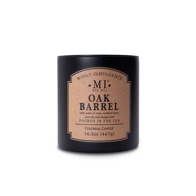 16.5oz Black Soy Scented Jar Candle with Oak Barrel Fragrance