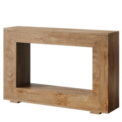 GlasFlength Console Tables Extra Long Farmhouse Style Sofa Table with Rustic Wood Finish for Living Room Entryway, Brown, 47.24"*11.81"*33.86"