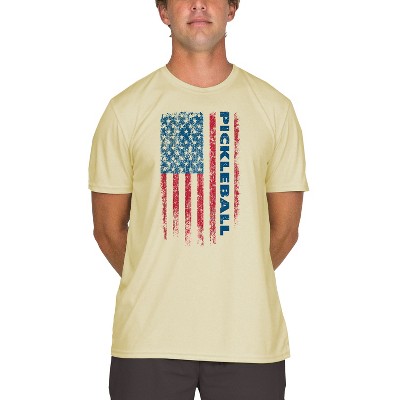 Vapor Apparel Men's Pickleball Flag UPF 50+ Sun Protection Short Sleeve Performance T-Shirt for Sports and Outdoor Lifestyle