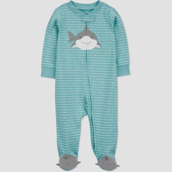 Carter's Just One You®️ Baby Boys' Striped Shark Sleep N' Play - Blue