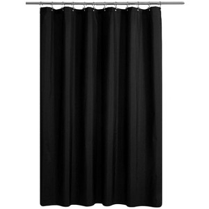 Aoibox Fabric Shower Curtain Liner, Waterproof Hotel Quality, Bathroom Curtains with Rust Resistant Grommets, Machine Washable in Black - 1 of 4
