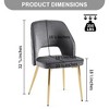 NicBex Set of 4  Hollow-Back Velvet Dining Chairs with Gold Metal Legs,Upholstered Armless Chairs for Kitchen,Living Room(3 Colors) - 3 of 4