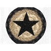 Earth Rugs Black Star Round Jute Coaster 5"x5" – Hand Stenciled Rustic Accent - 2 of 3
