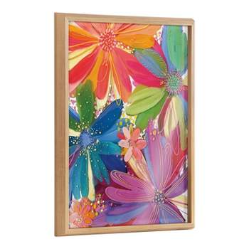 18" x 24" Blake Flowers on Glass 1 Framed Printed Glass by Jessi Raulet of Ettavee Natural - Kate & Laurel All Things Decor