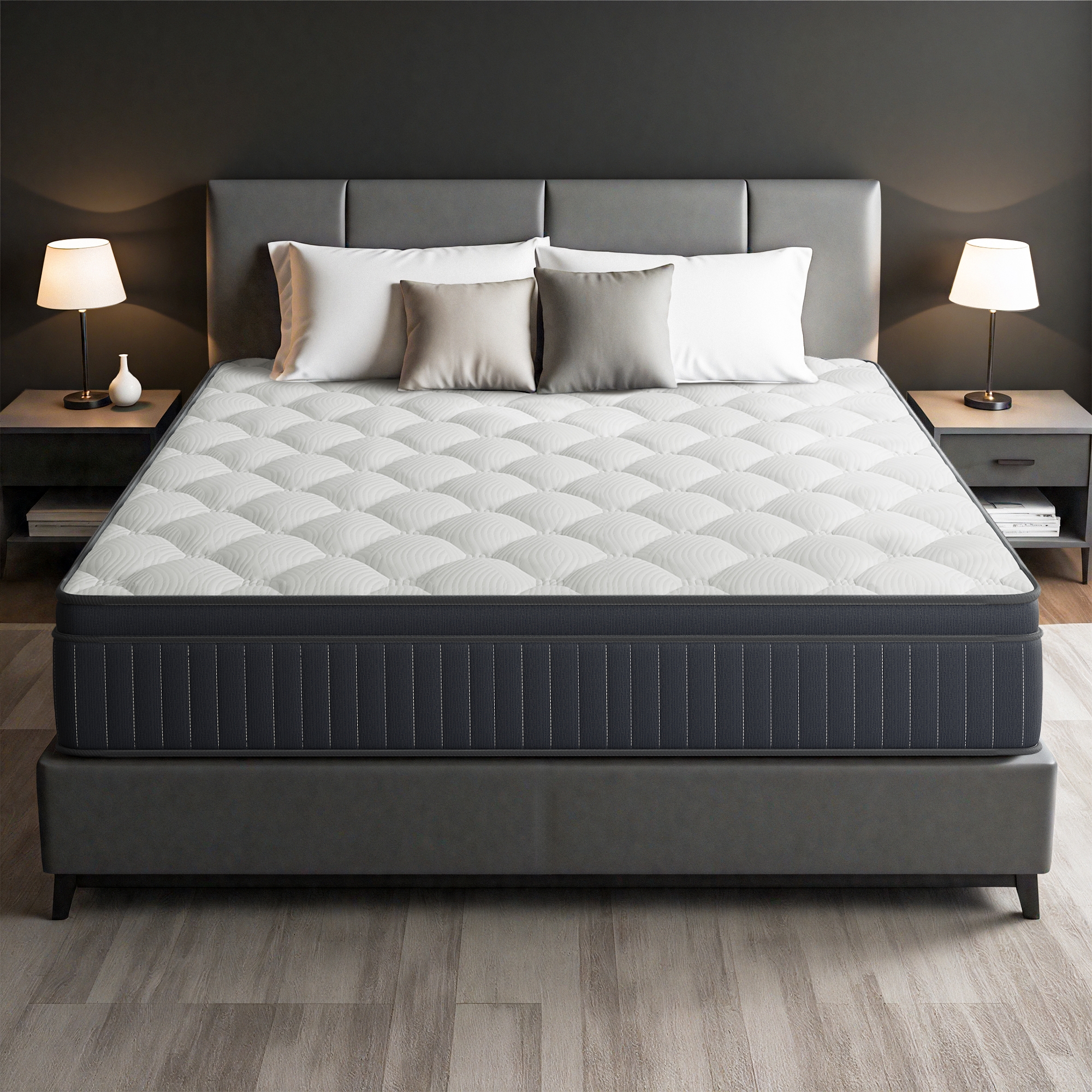 Swedrea Hybrid Mattress Medium Cooling Gel Memory Foam 12 inch with CertiPUR-US and Oeko TEX Certified, King