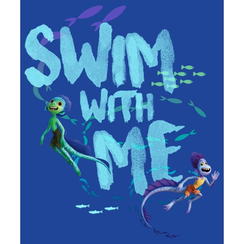 Juniors Womens Luca Swim With Me Sea Monsters T-Shirt, 2 of 5