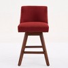 PAGED 26" Modern Counter and Bar Stools,360°Swivel Upholstered Wooden Counter Stools for Kitchen Island&Dining Room,Set of 2 - 2 of 4