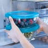 Libbey Serve It 8 Piece Glass Storage Bowl Set with 6 Cup Containers and Blue Plastic Lids - 4 of 4