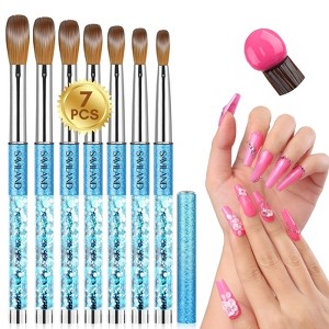 Saviland Kolinsky 7-Pc Sculpt Set: 4-16 Size Brushes w/ Light Refractive Handles - Artist's Acrylic & 3D Essentials. - 1 of 4