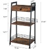 3-Tier Bathroom Ladder Shelf with Drawer, Bathroom Stand Floor Storage Shelf - 3 of 4
