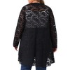 Agnes Orinda Women's Plus Size Floral Crochet Sheer Lace Cover Up Open Front Long Sleeve Casual Lightweight Cardigans - 4 of 4