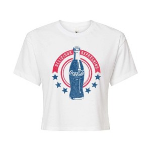 Women's - Coca-Cola - Stars Delicious Refreshing Cropped Graphic T-Shirt - 1 of 4