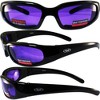 4 Pairs of Global Vision Eyewear Chic Safety Motorcycle Glasses with Purple, Blue, Red, Orange Lenses - 2 of 4