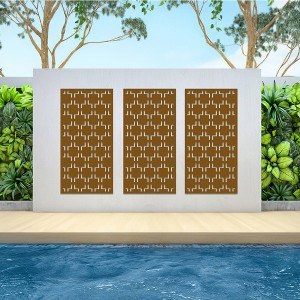 Dovelina Metal Outdoor Wall Sign Panels Decorative Screen - 3 Panels - 1 of 4