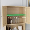 VYNXARIA Over The Toilet Storage Cabinet, Bathroom Shelves Over Toilet with 2 Rattan Doors&Adjustable Shelves&Open Storage Shelf-Natural Wood - 4 of 4