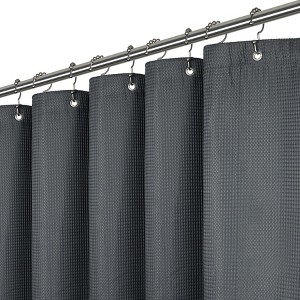 LiBa Premium Waffle Weave Shower Curtain - Water Repellent and Heavyweight, Hotel Quality, Machine Washable Liner for Bathroom - 1 of 4