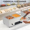 Commercial Food Warmer, Electric Steam Table – 2 x 12 QT Capacity, 1500W Stainless Steel with Adjustable Temp 86-185°F for Catering - 3 of 4