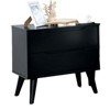 Sapphtopaz Modern Nightstand with 2 Drawers and Recessed Handle Bedside Table with Wood Round Tapered Legs Night Stand for Bedroom, Living Room - 4 of 4