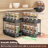 LunaLulinlk 2 Packs Pull-Out Spice Rack Organizer for Cabinets, Slide-Out Design, Multi Purpose Kitchen Cabinet Organizer, Black - 2 of 4