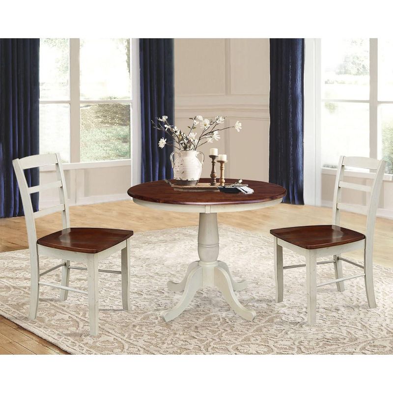 International Concepts 36 inches Round Top Pedestal Table with 2 Chairs, 1 of 2