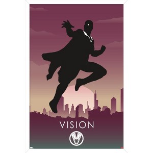 Trends International Marvel Heroic Silhouette - Vision Framed Wall Poster Prints - 1 of 4