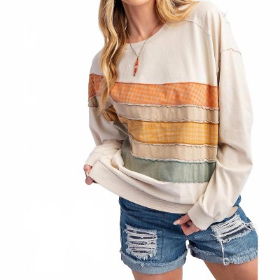 Women's Color Wash Rainbow Sweatshirt - Easel