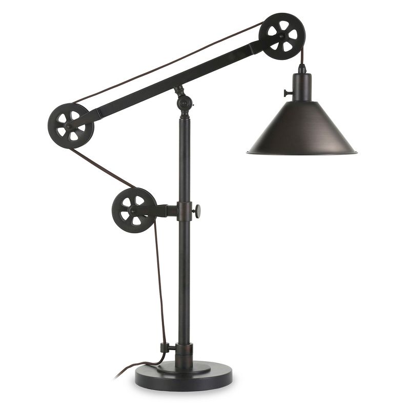 Hampton & Thyme 29" Tall Pulley System Table Lamp with Metal Shade, 1 of 11