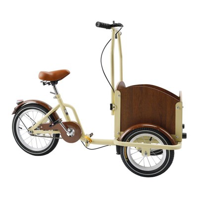 Topteng Folding Tricycle Three-Wheel Bike for Children - Beige