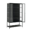 LED Display Cabinet with Glass Doors, Steel Curio Cabinet Storage Cabinet with Adjustable Shelves Accent Cabinet Pantry Organizer, Black-ModernLuxe - 4 of 4