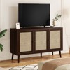 Lirago Natural Rattan Sideboard with 3 Doors-Kitchen & Living Room Storage Cabinet Brown - 3 of 4
