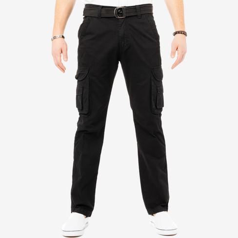 X Ray Men's Belted Classic Fit Cargo Pants In Black Size 36x32