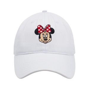 Disney Adult Minnie Mouse Embroidered Cotton Adjustable Dad Hat - 1 of 4