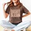 Tailgate Season Block Distressed - Women's Garment Dyed Graphic T-Shirt - 3 of 4