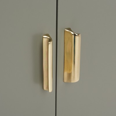 Nigel Dark Grey Brass 2-Door 1-Drawer Accent Cabinet