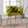 KTMBDW Luxury Modern Upholstered Accent Chair,Retro Leisure Velvet Single Sofa Chair with Golden Metal Legs for Living Room/Bedroom - 2 of 4